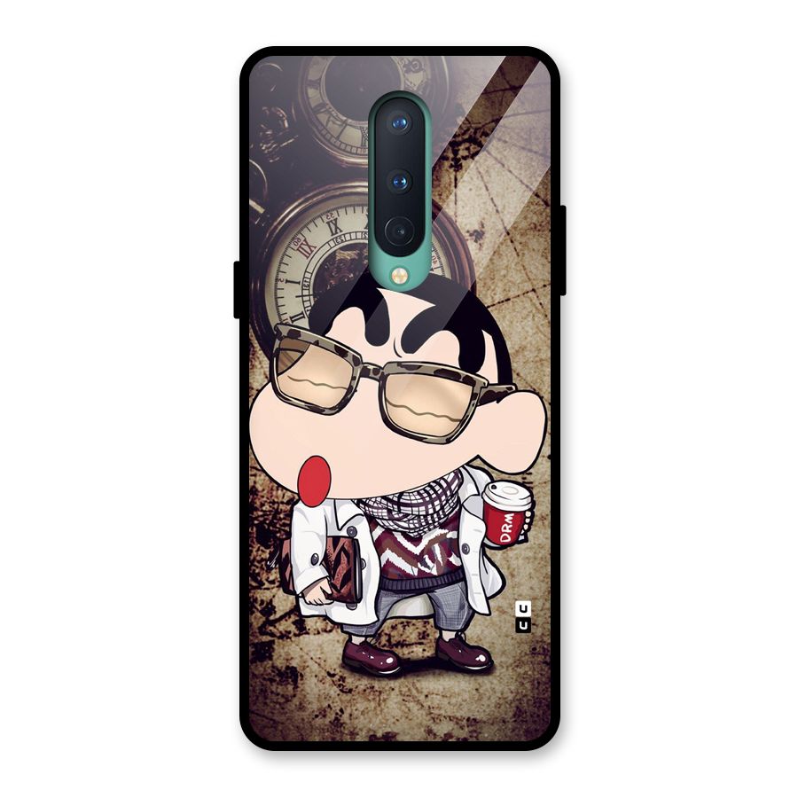 Dope Shinchan Glass Back Case for OnePlus 8