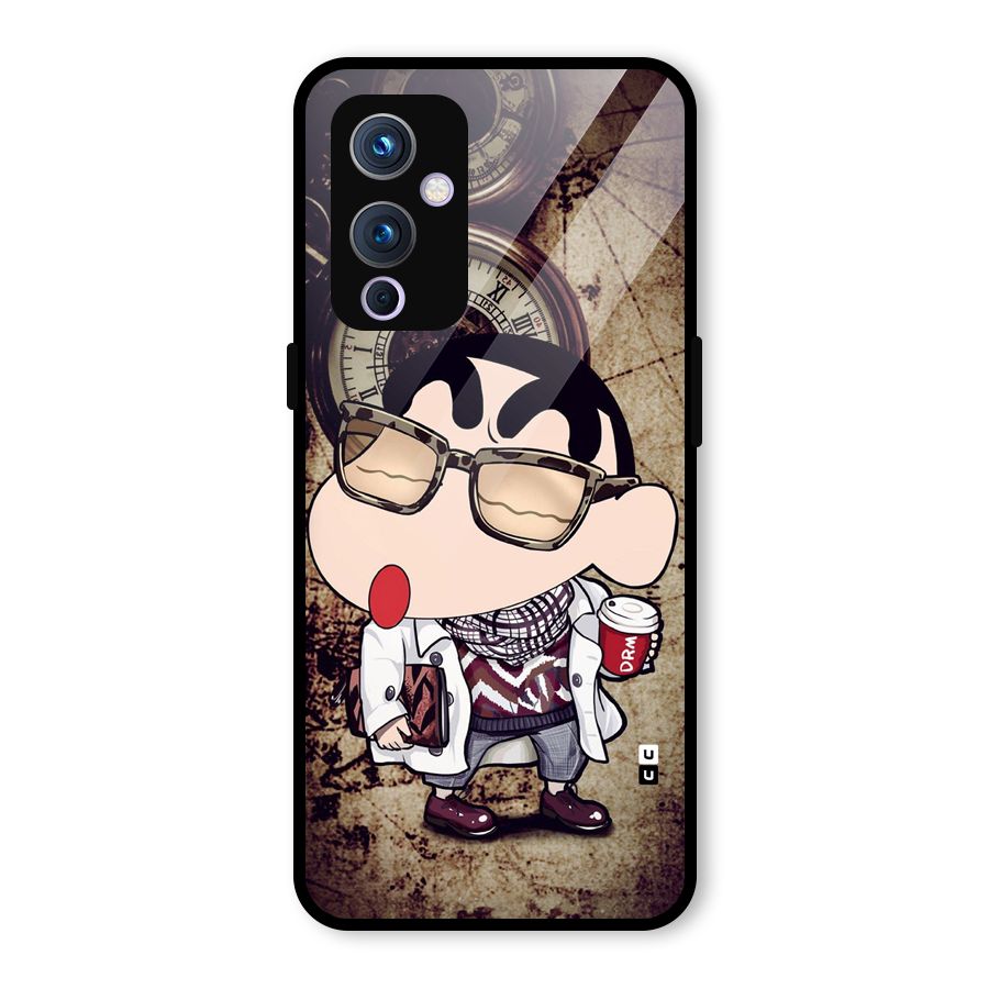 Dope Shinchan Glass Back Case for OnePlus 9