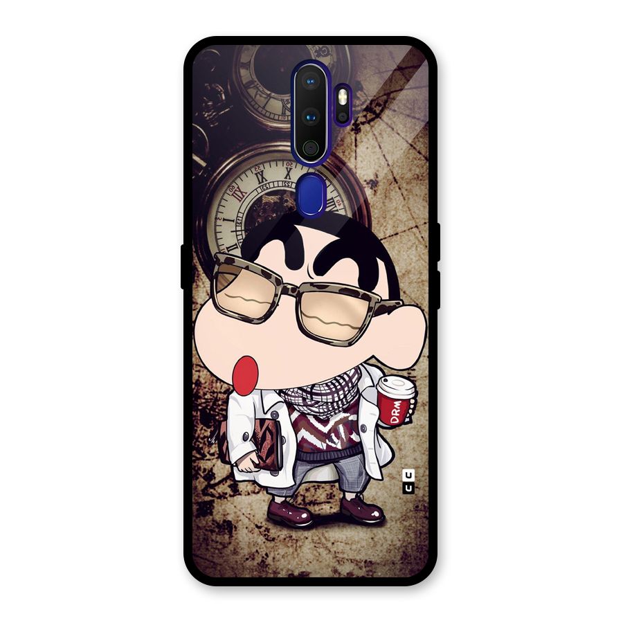 Dope Shinchan Glass Back Case for Oppo A9 (2020)