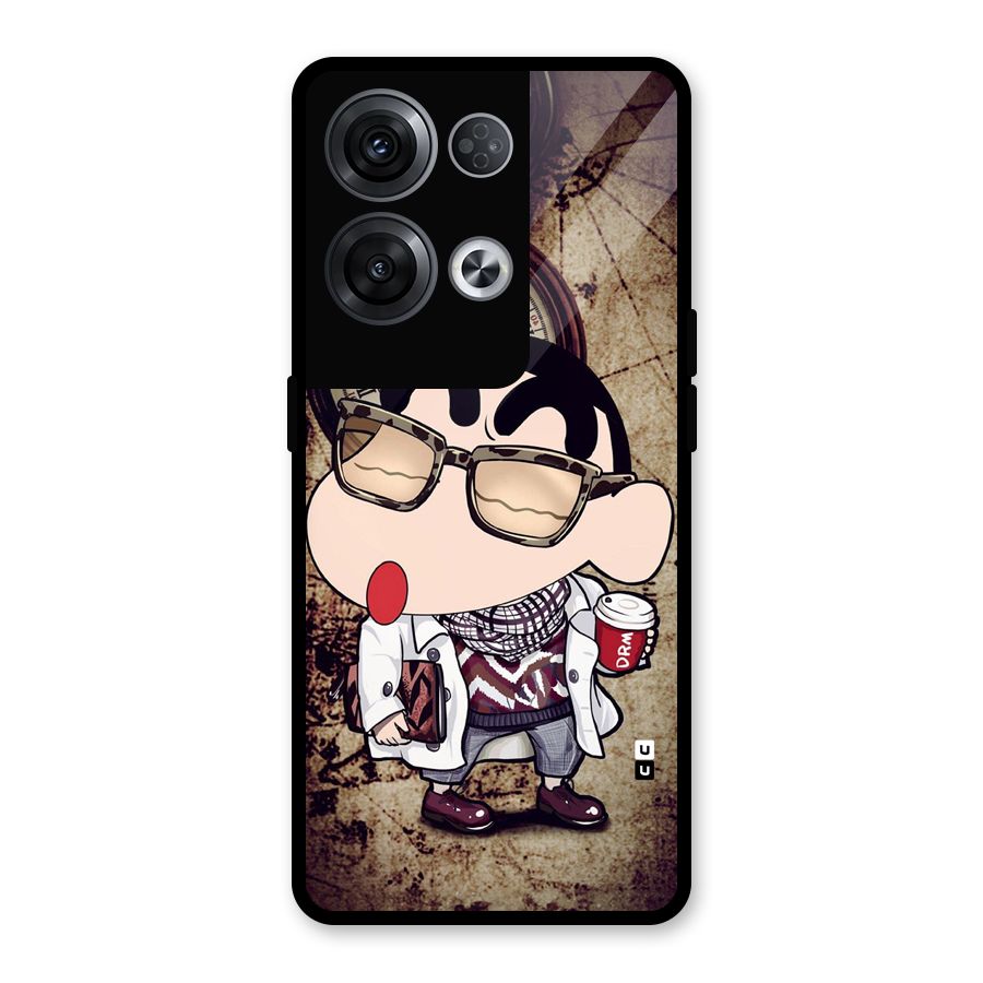 Dope Shinchan Glass Back Case for Oppo Reno8 Pro 5G