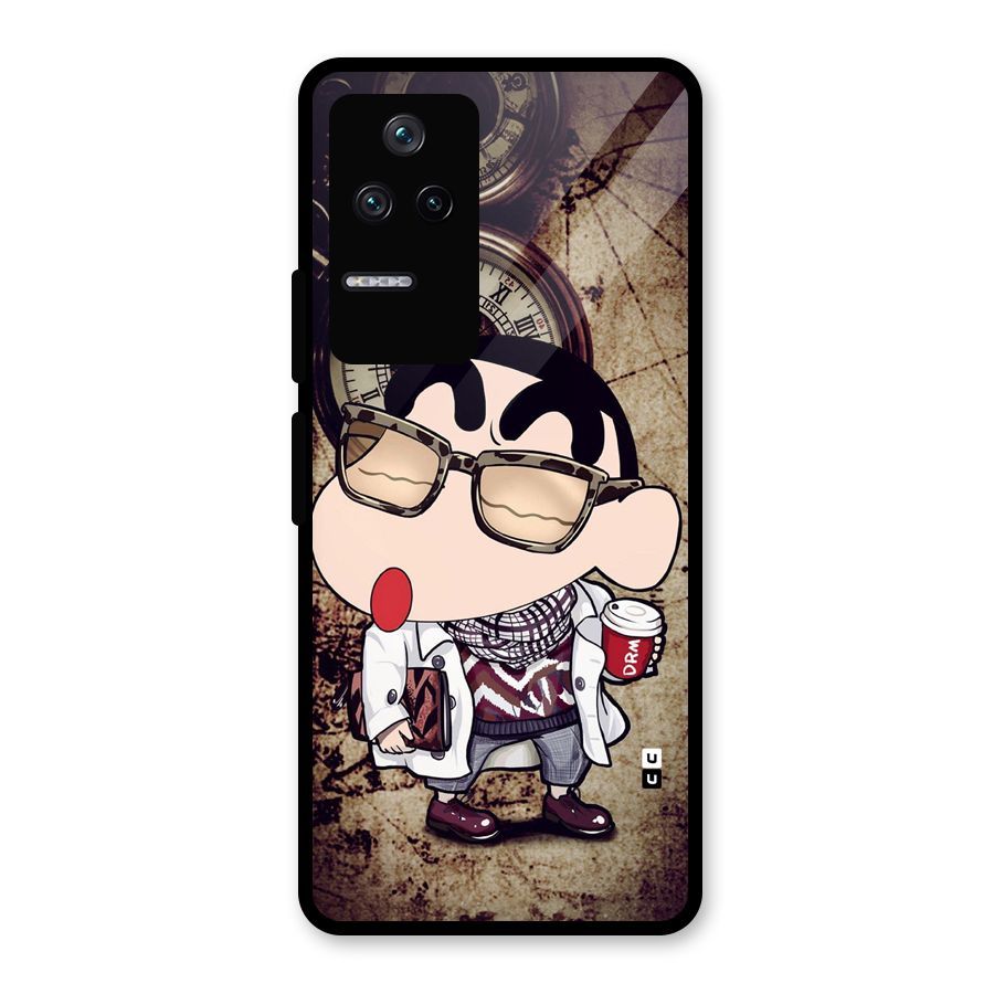 Dope Shinchan Glass Back Case for Poco F4 5G