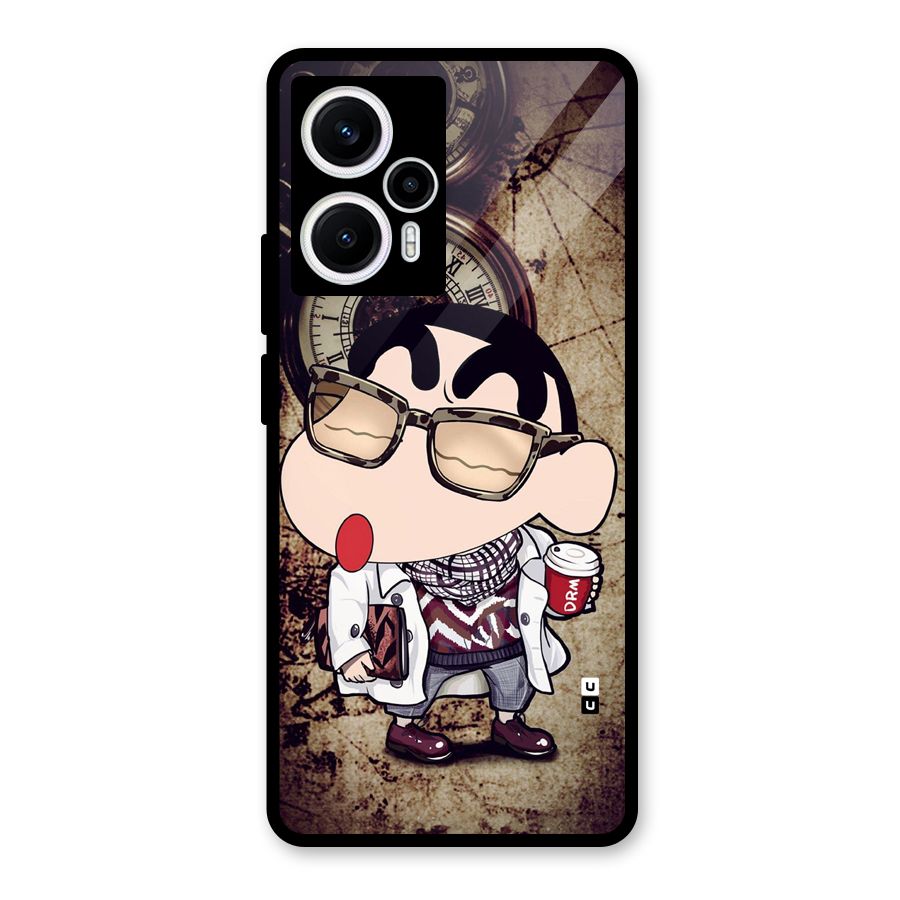 Dope Shinchan Glass Back Case for Poco F5