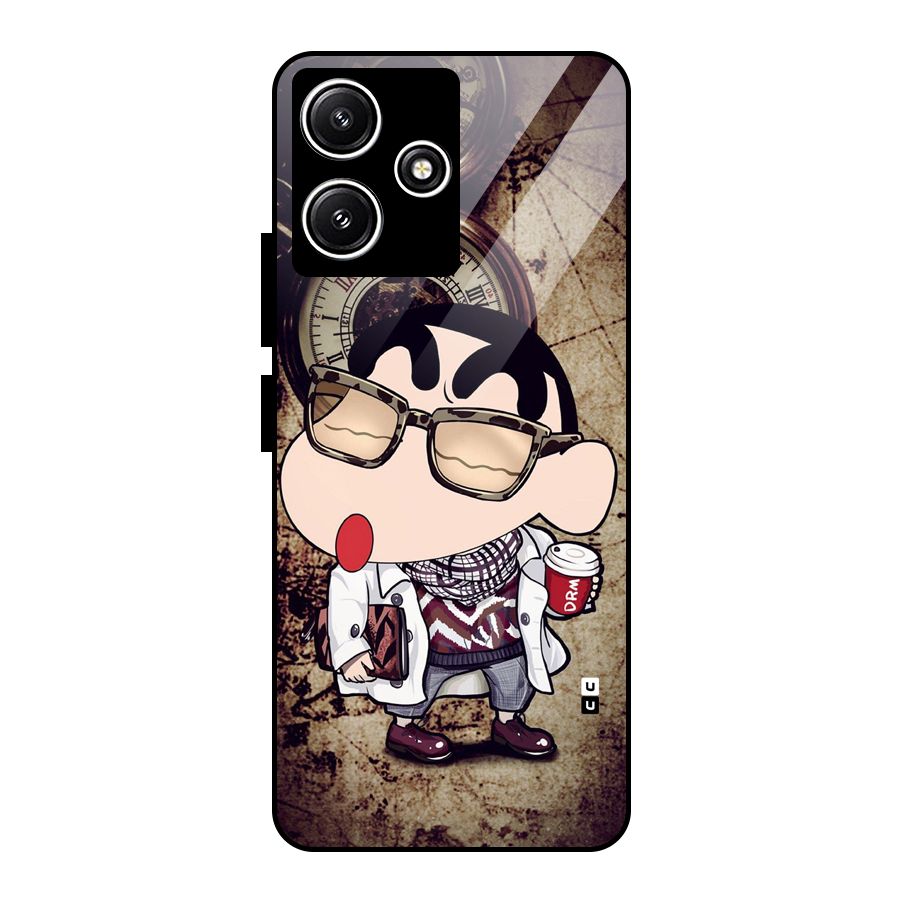 Dope Shinchan Glass Back Case for Poco M6 Pro