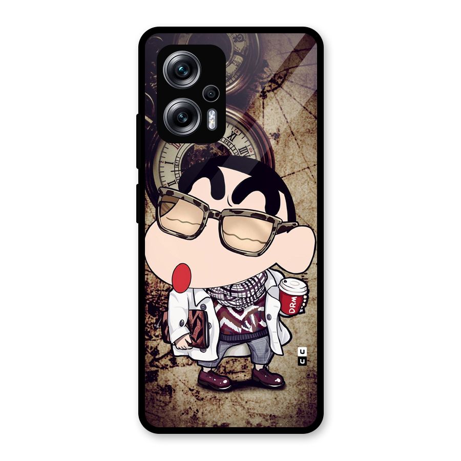 Dope Shinchan Glass Back Case for Redmi K50i