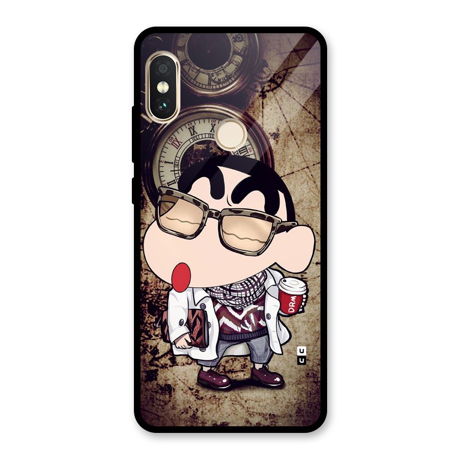 Dope Shinchan Glass Back Case for Redmi Note 5 Pro