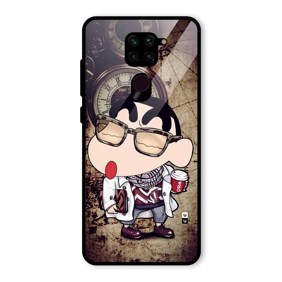Dope Shinchan Glass Back Case for Redmi Note 9