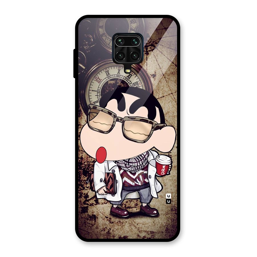 Dope Shinchan Glass Back Case for Redmi Note 9 Pro