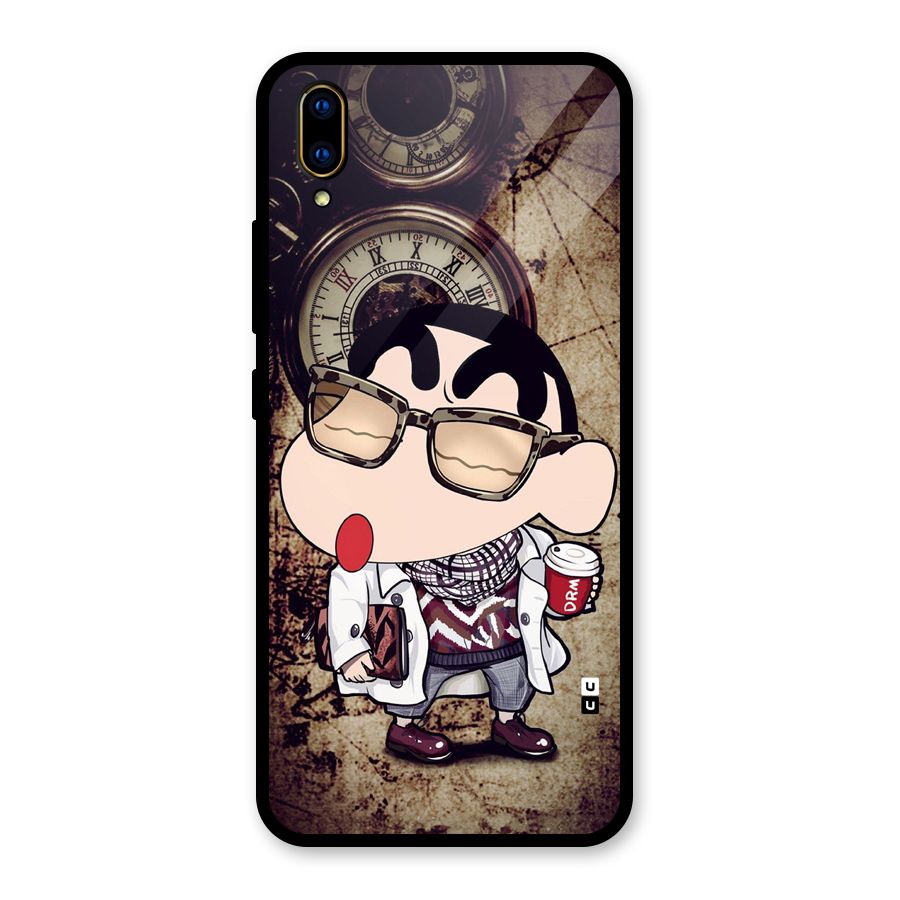 Dope Shinchan Glass Back Case for Vivo V11 Pro