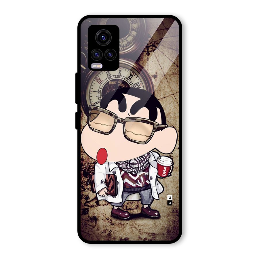 Dope Shinchan Glass Back Case for Vivo V20