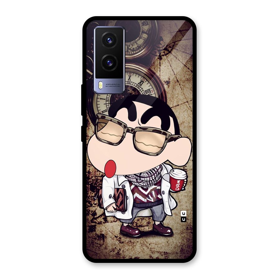Dope Shinchan Glass Back Case for Vivo V21e 5G