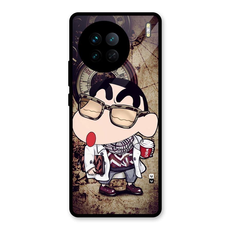 Dope Shinchan Glass Back Case for Vivo X90