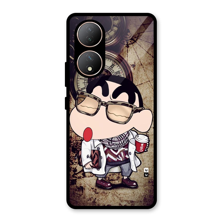 Dope Shinchan Glass Back Case for Vivo Y100A