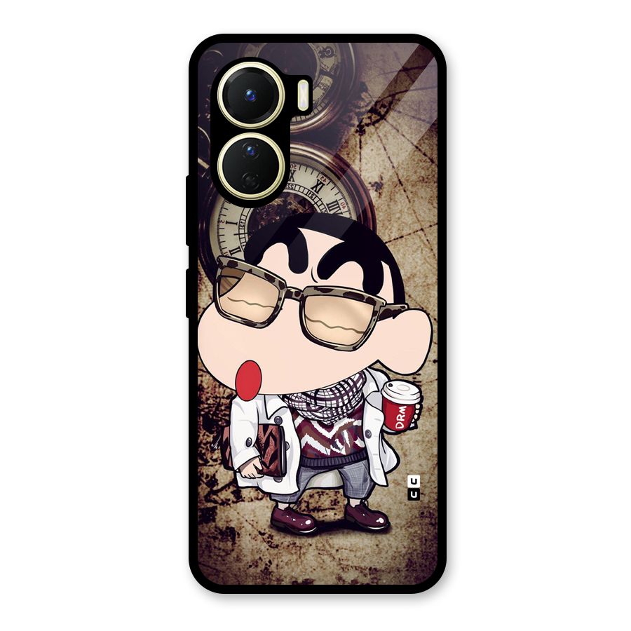 Dope Shinchan Glass Back Case for Vivo Y16