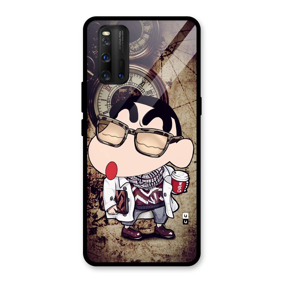 Dope Shinchan Glass Back Case for Vivo iQOO 3