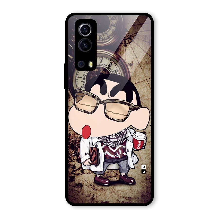 Dope Shinchan Glass Back Case for Vivo iQOO Z3