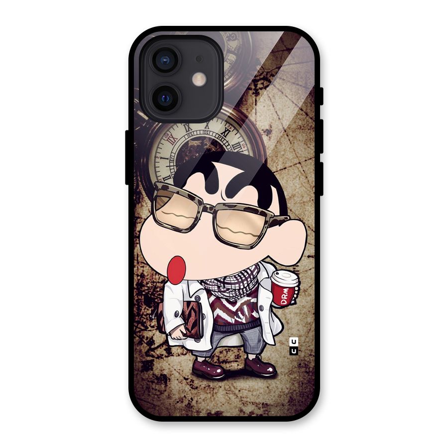 Dope Shinchan Glass Back Case for iPhone 12