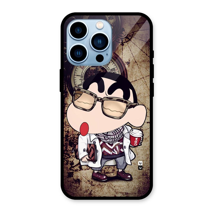 Dope Shinchan Glass Back Case for iPhone 13 Pro