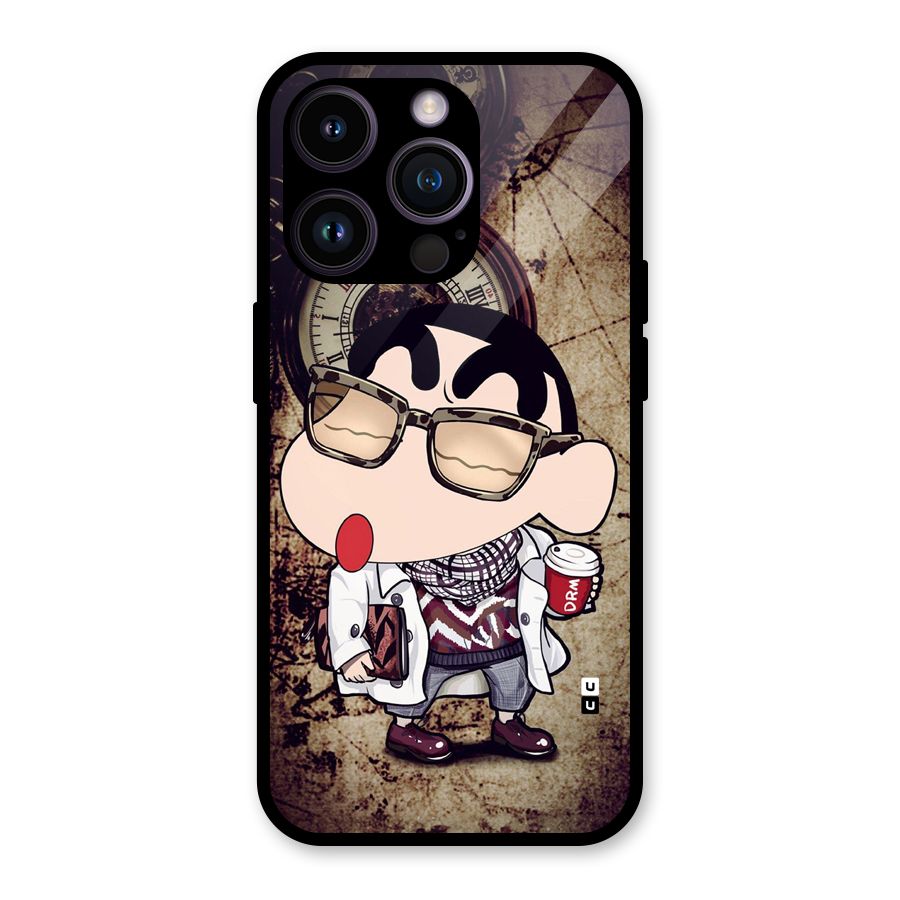 Dope Shinchan Glass Back Case for iPhone 14 Pro