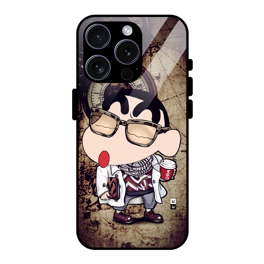 Dope Shinchan Glass Back Case for iPhone 15 Pro