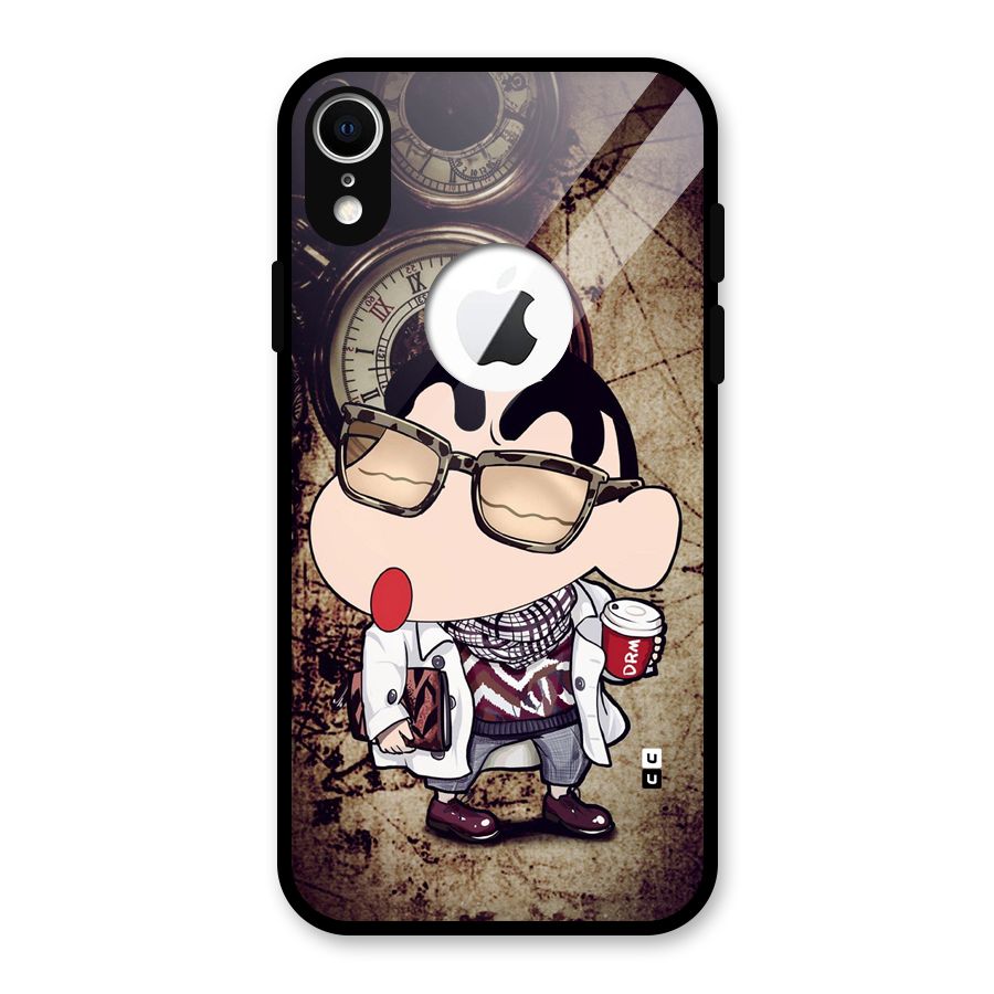 Dope Shinchan Glass Back Case for iPhone XR Logo Cut