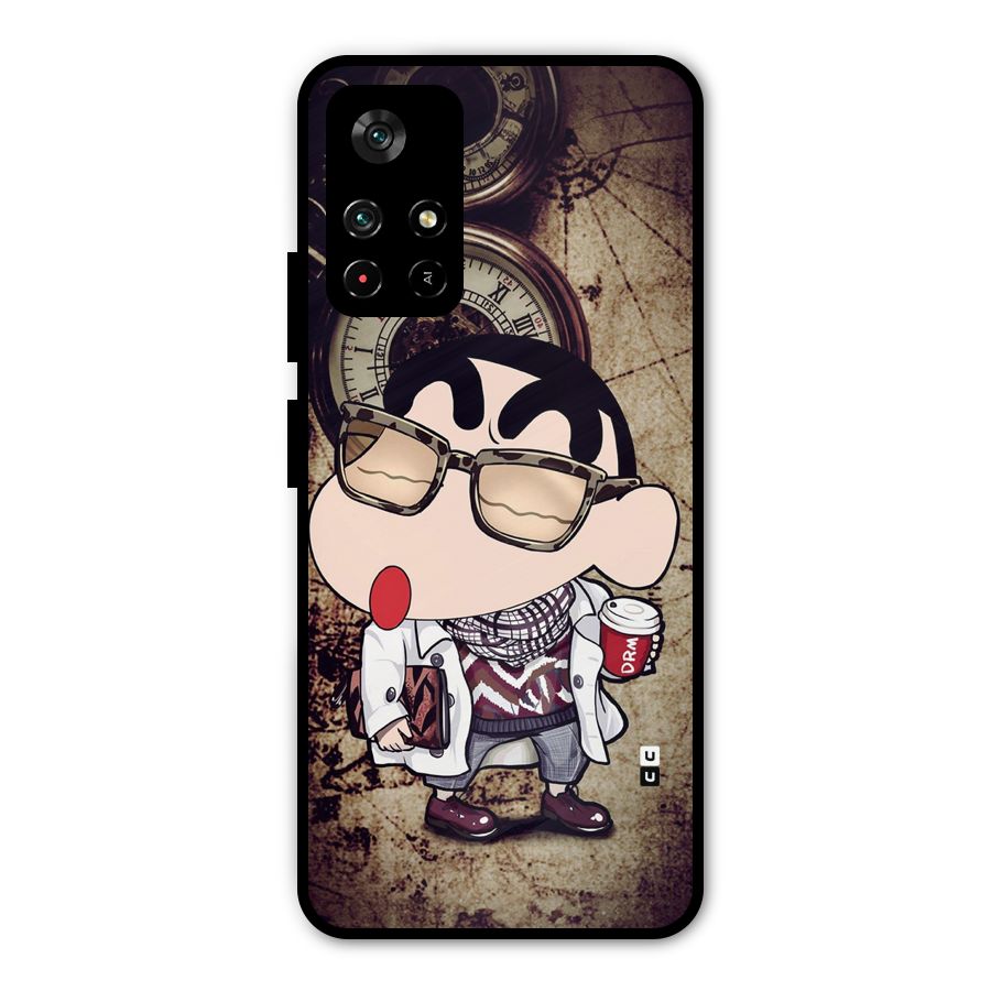 Dope Shinchan Metal Back Case for Redmi Note 11T 5G