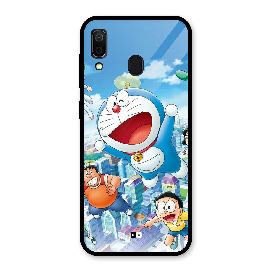 Doremon Flying Glass Back Case for Galaxy A30