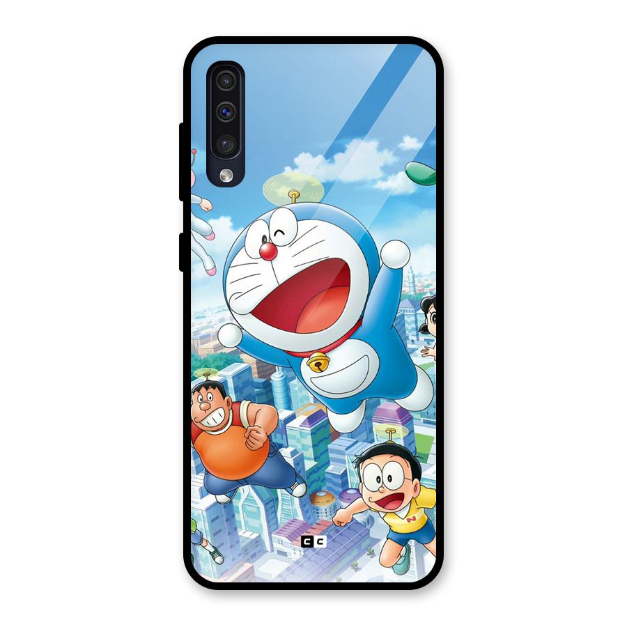 Doremon Flying Glass Back Case for Galaxy A50