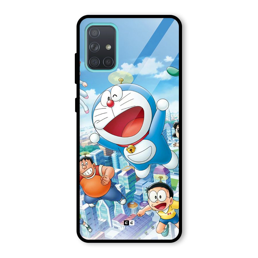Doremon Flying Glass Back Case for Galaxy A71