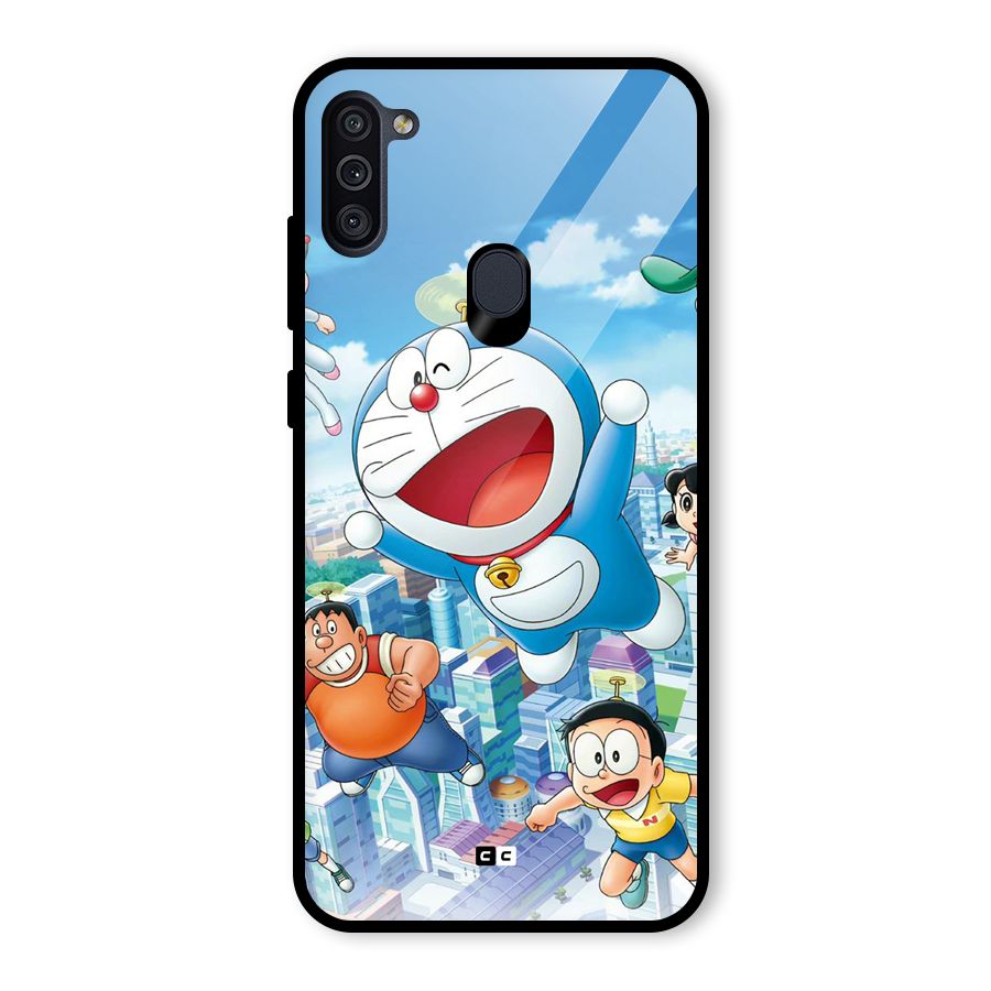 Doremon Flying Glass Back Case for Galaxy M11
