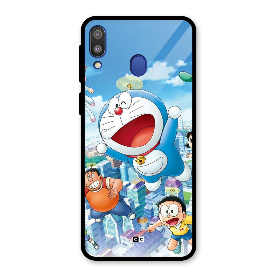 Doremon Flying Glass Back Case for Galaxy M20