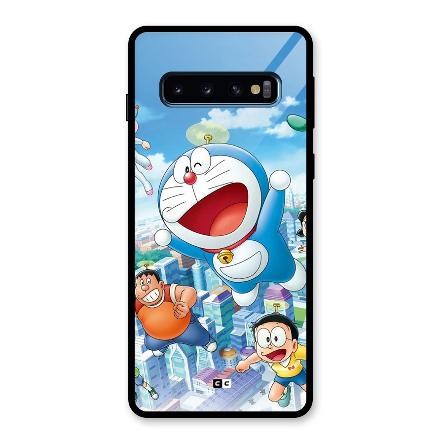 Doremon Flying Glass Back Case for Galaxy S10