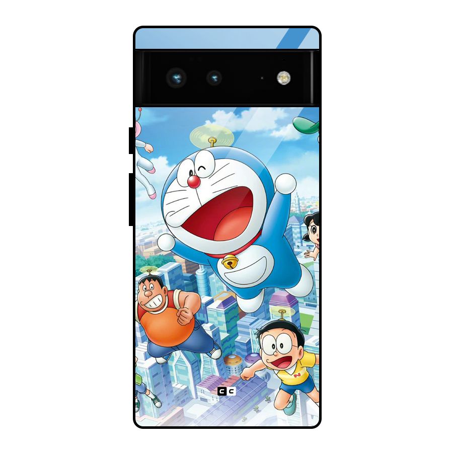 Doremon Flying Glass Back Case for Google Pixel 6