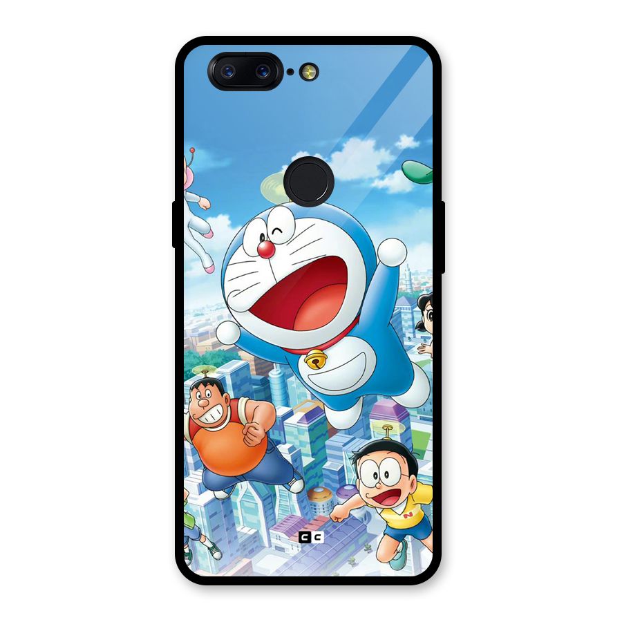 Doremon Flying Glass Back Case for OnePlus 5T