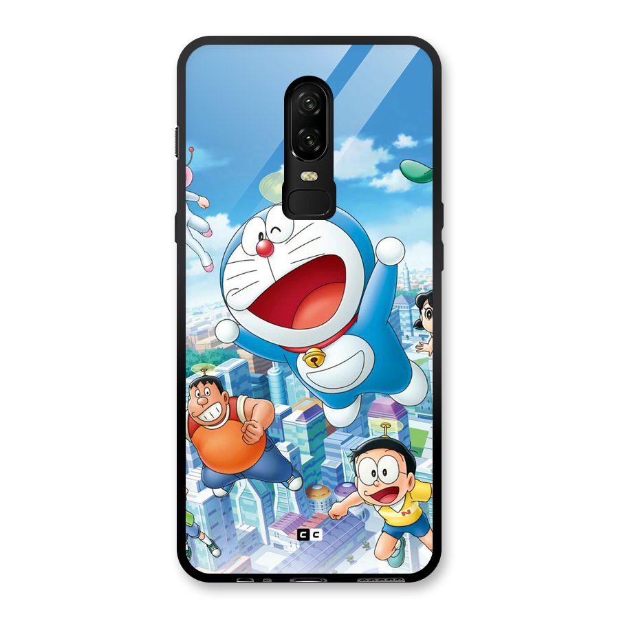Doremon Flying Glass Back Case for OnePlus 6