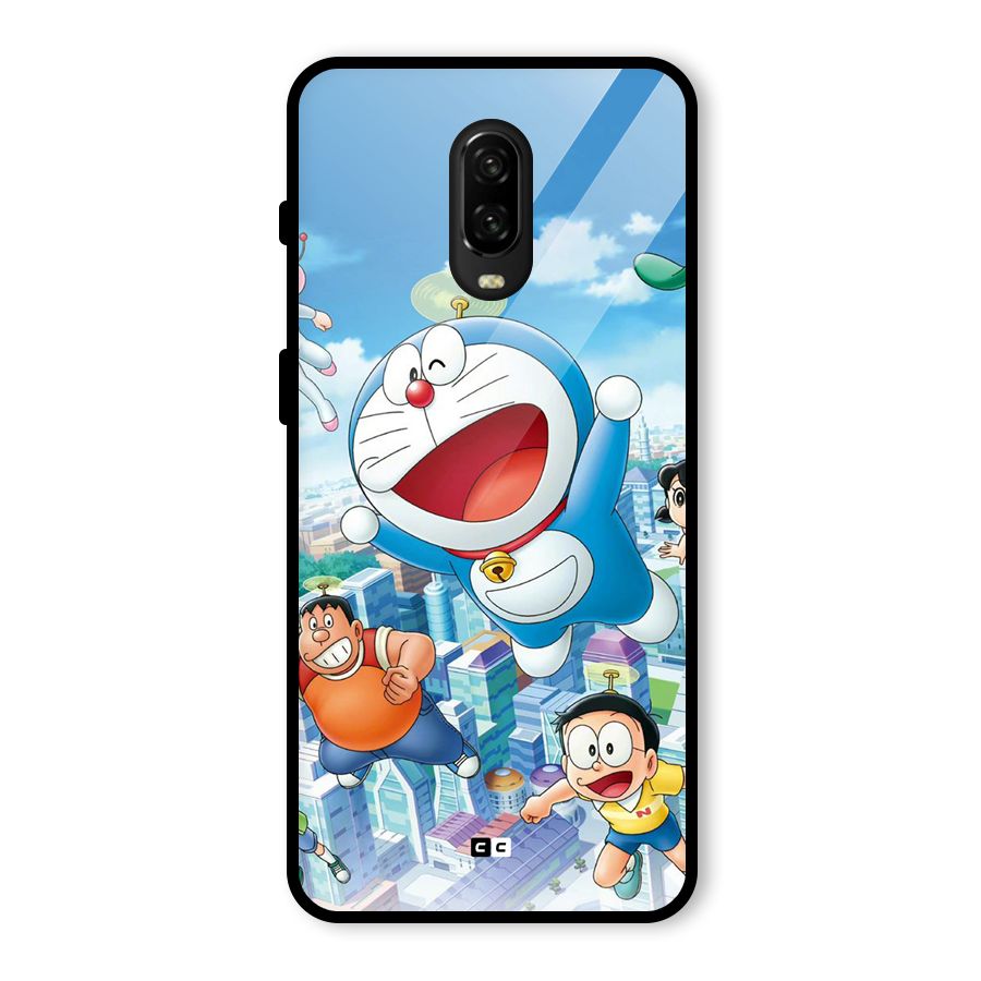 Doremon Flying Glass Back Case for OnePlus 6T