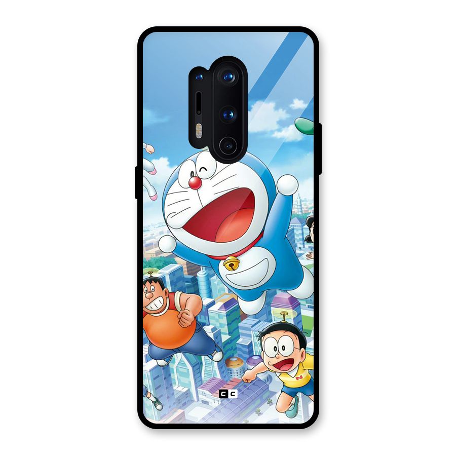 Doremon Flying Glass Back Case for OnePlus 8 Pro