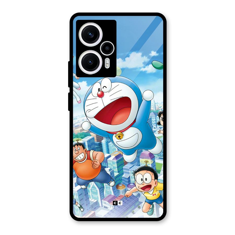Doremon Flying Glass Back Case for Poco F5
