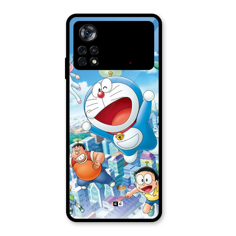 Doremon Flying Glass Back Case for Poco X4 Pro 5G