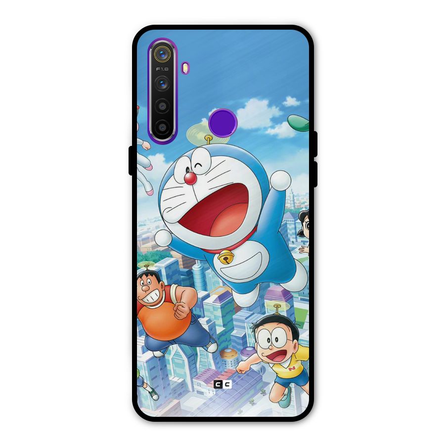 Doremon Flying Glass Back Case for Realme 5s
