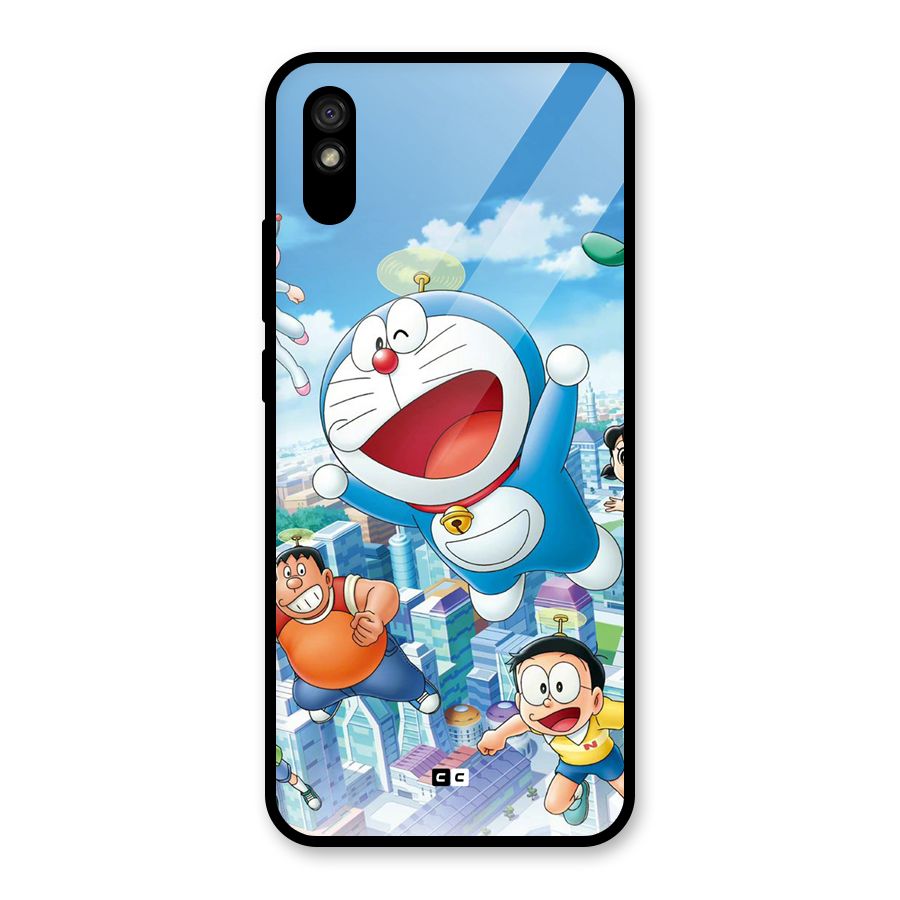Doremon Flying Glass Back Case for Redmi 9A