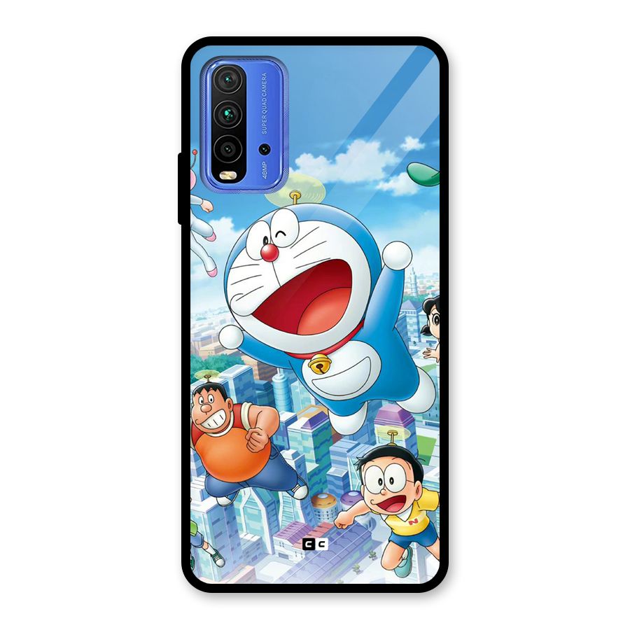 Doremon Flying Glass Back Case for Redmi 9 Power
