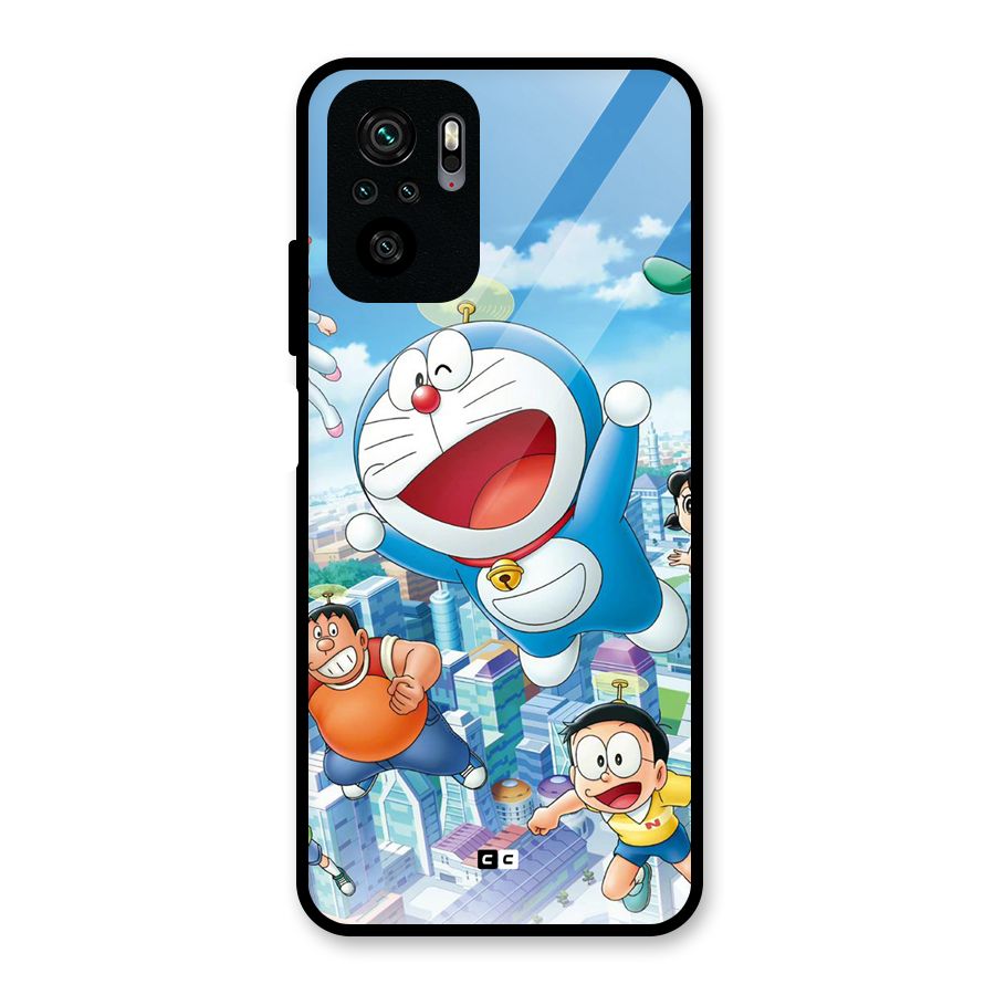 Doremon Flying Glass Back Case for Redmi Note 10S