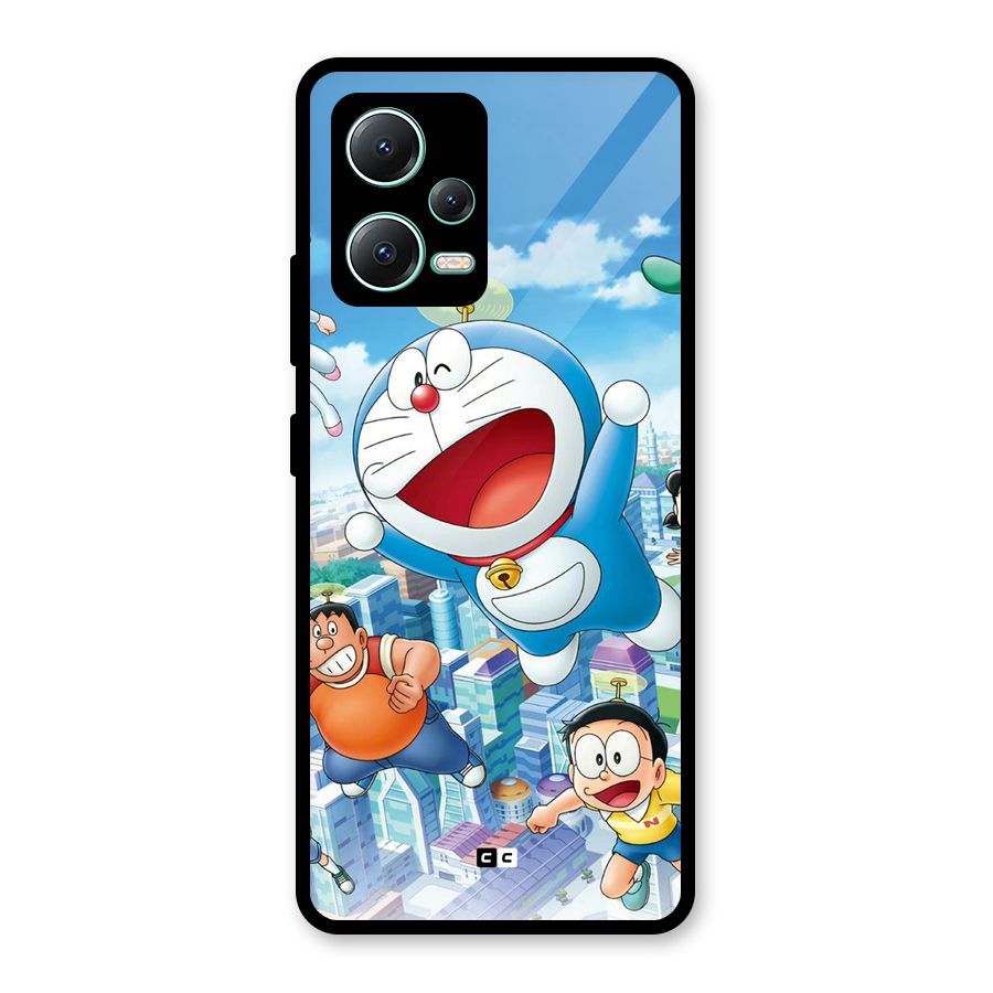 Doremon Flying Glass Back Case for Redmi Note 12 5G