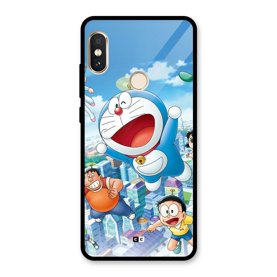 Doremon Flying Glass Back Case for Redmi Note 5 Pro