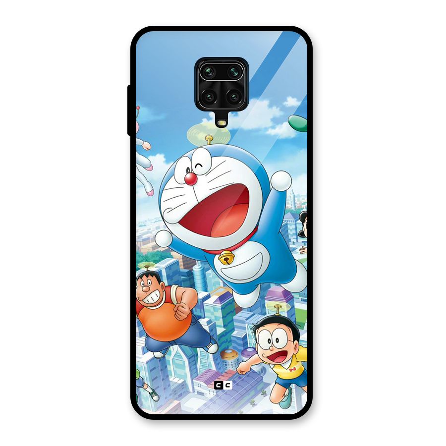 Doremon Flying Glass Back Case for Redmi Note 9 Pro