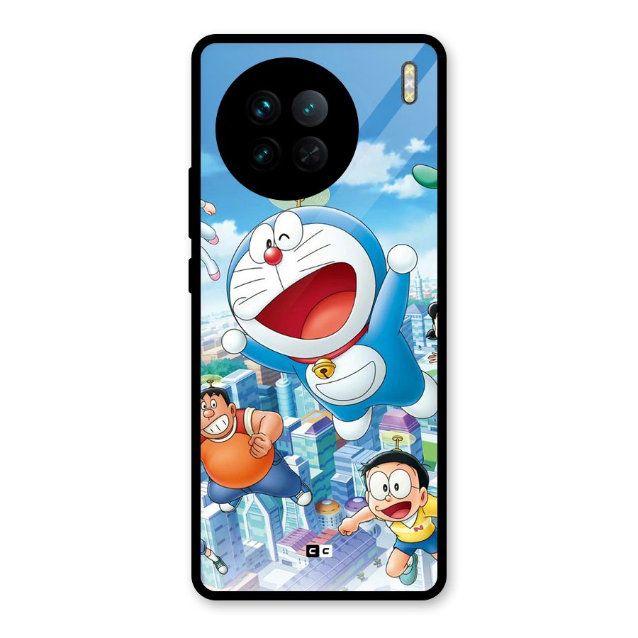 Doremon Flying Glass Back Case for Vivo X90