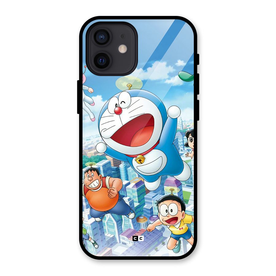 Doremon Flying Glass Back Case for iPhone 12