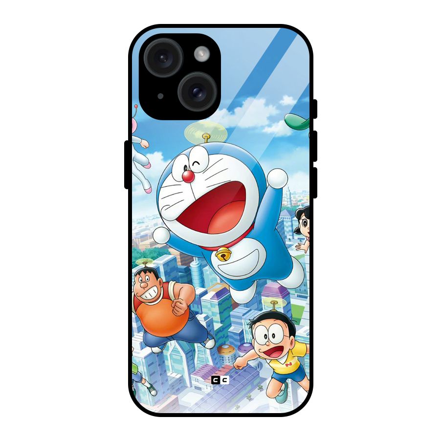 Doremon Flying Glass Back Case for iPhone 15