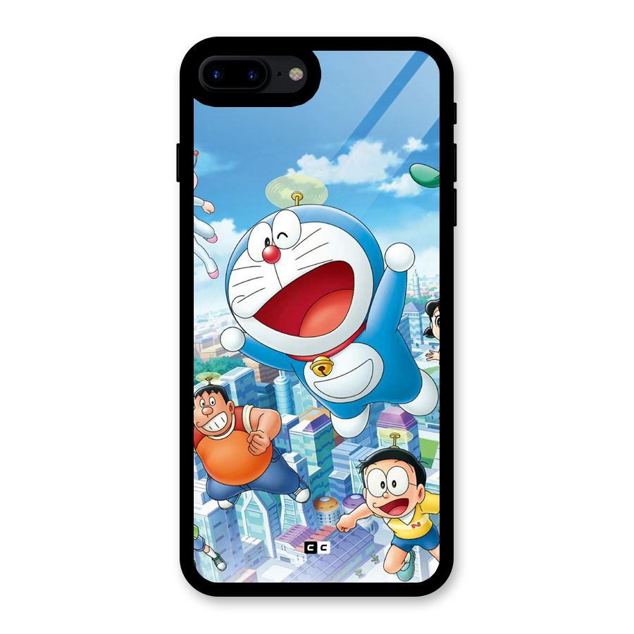 Doremon Flying Glass Back Case for iPhone 8 Plus