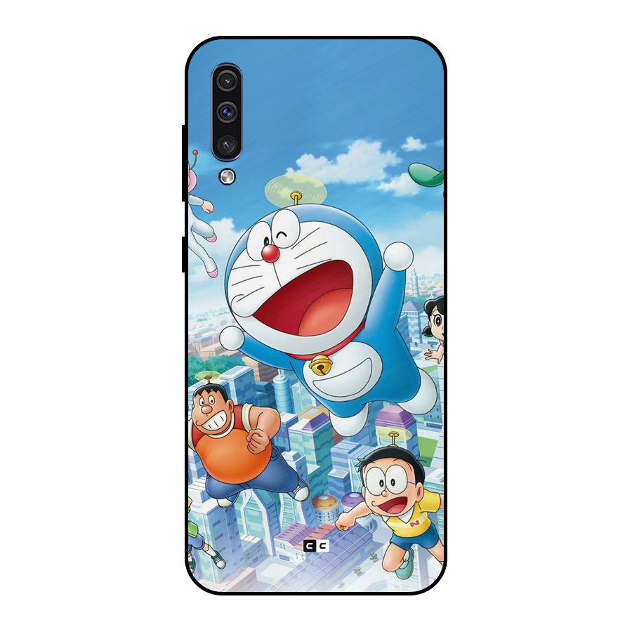 Doremon Flying Metal Back Case for Galaxy A50
